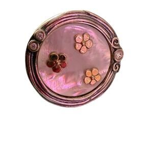 Didae Israel 925 Sterling Silver & 14K Flowers Mother of Pearl Ring Size 6.5